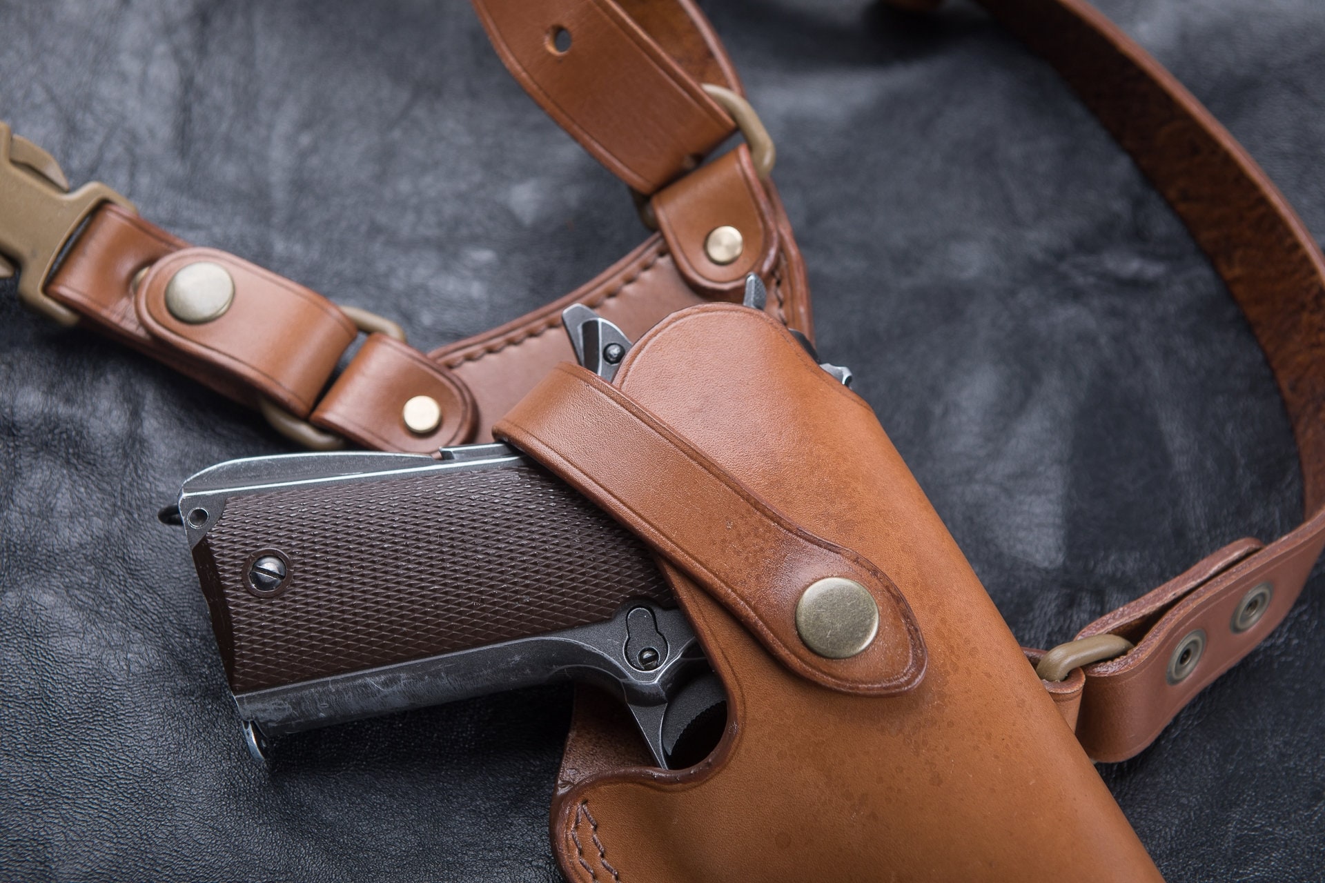 Colt 1911 Leather Chest Holster Classic Look For Hunters Etsy