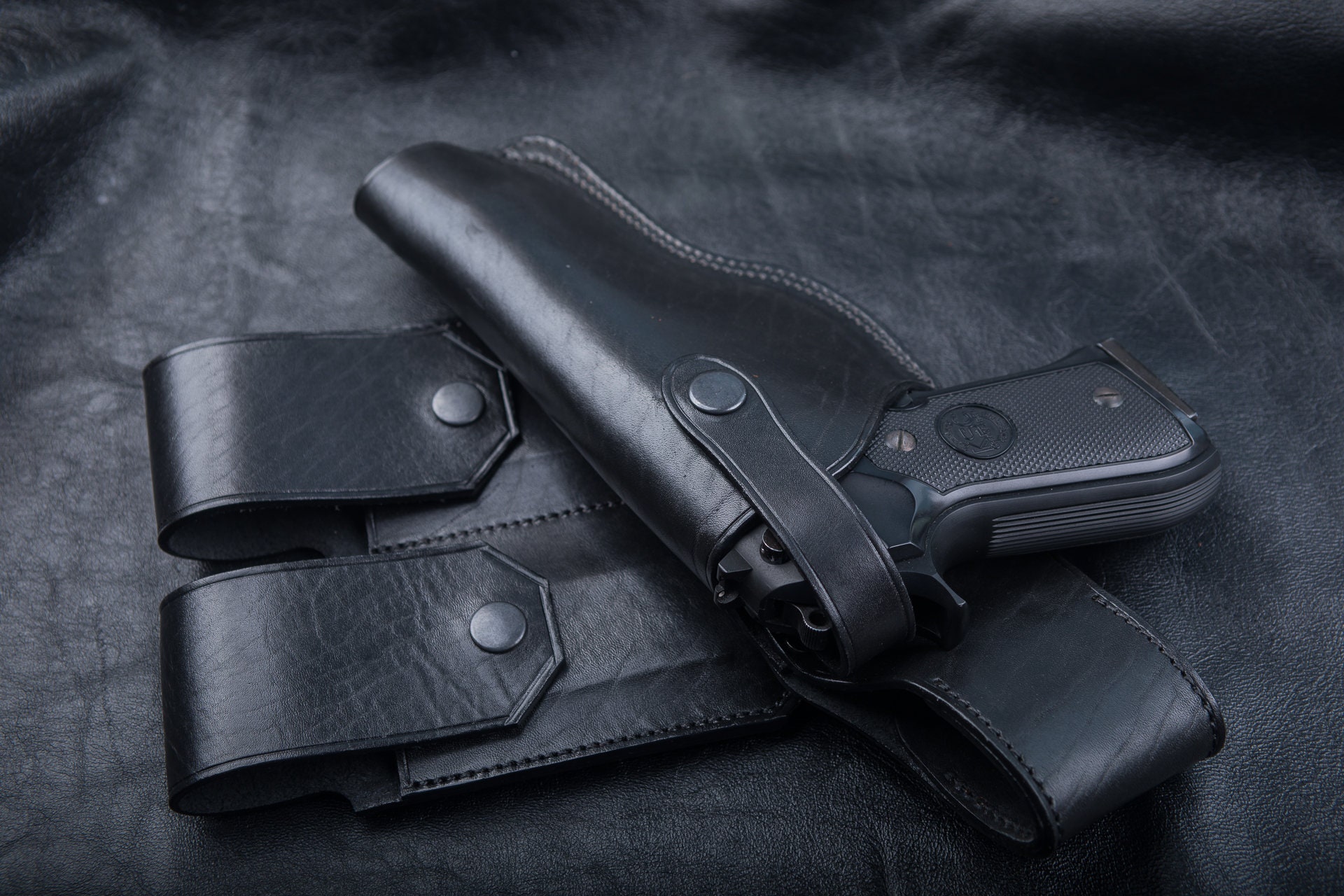 Beretta 92 Leather Holster Unique Design Retro Style Etsy