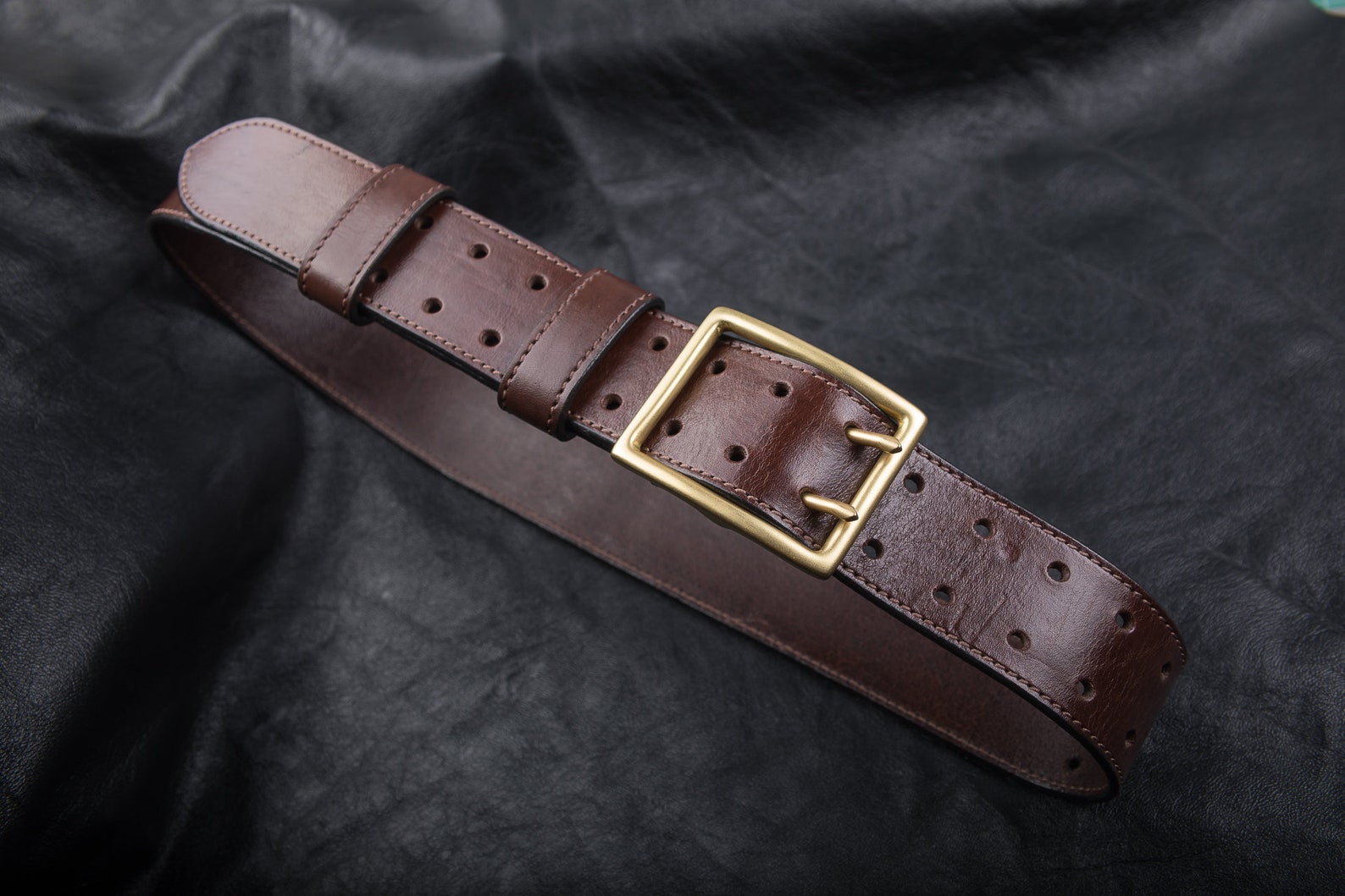 Wide Leather Waist Belt Vintage Army Officers Equipment Etsy