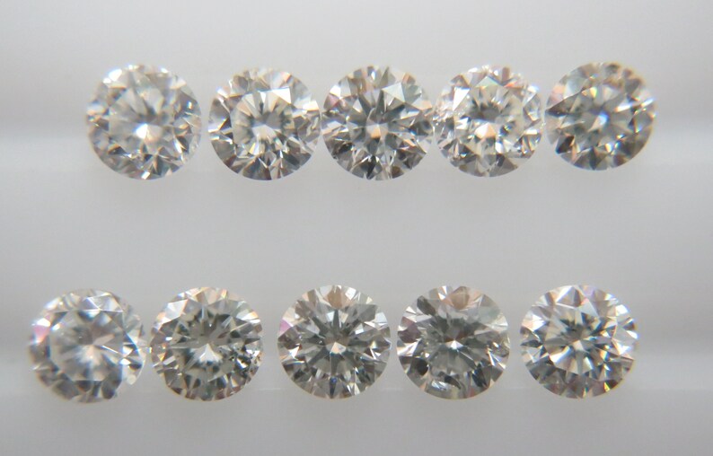 1.5mm 10pc SI Clarity H Color Natural Loose Diamond Lot Brilliant Cut Non-treated