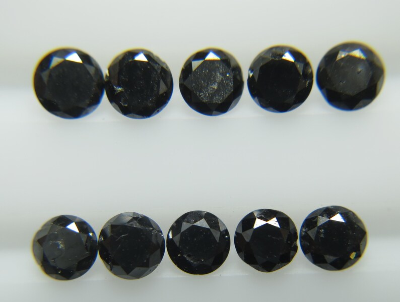 1.7mm Natural Loose Black Diamond Lot Round 10pc for Setting Etsy
