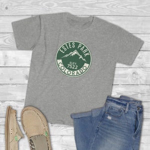 Estes Park Colorado Vintage Style T-shirt in Sport Grey