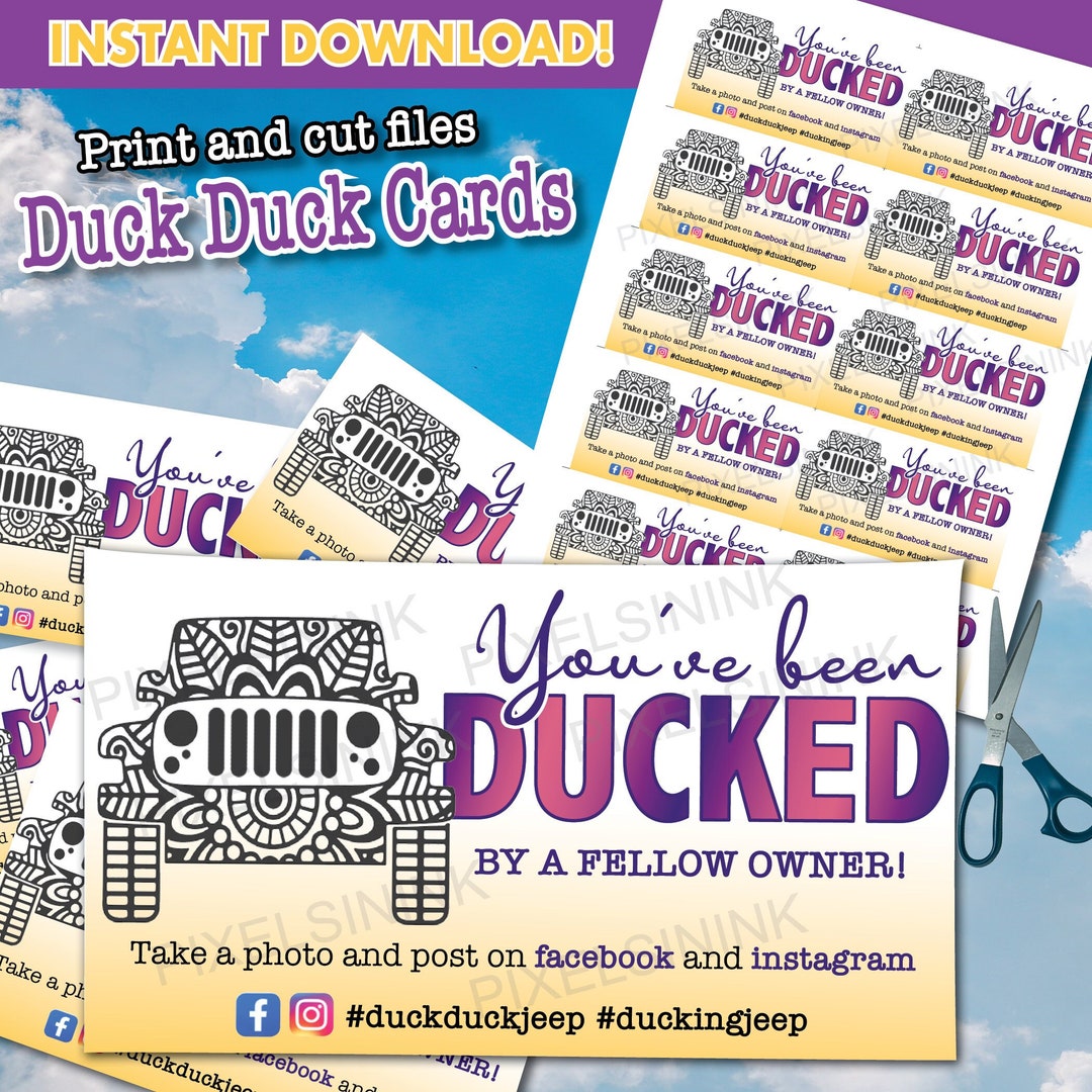 Youve Been Ducked Tags Printable PDF Download Duck Duck Tags 4x4