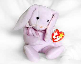 Floppity Beanie Baby Suface Wash ORIGIINAL Tag Errors Purple Bunny Rabbit Beanie Baby Ty Beanie Baby Rare Vintage Plushie Toy Stuffed Animal