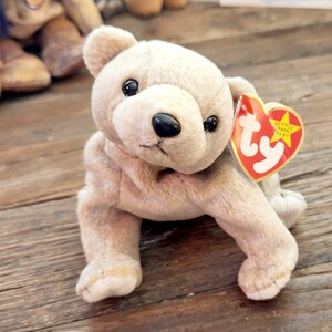 Beanie Baby Bear is Chestnut. He is my original, rare Beanie Baby Collectible Memorabilia Gift Vintage Teddy Bear. Vintage 90&#39;s, 2000&#39;s gift