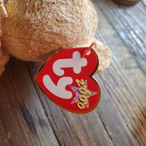 Vintage Teddy Bär Sammlerstück Mütze Cashew Bär Nostalgische Spielzeug Bär Mütze Babys 90er Jahre Pop Kultur Weihnachtsstrumpf Stuffer Bild 4