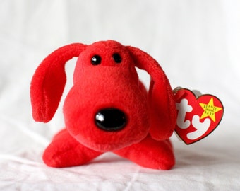 Rover Beanie Baby red dog. A vintage plushie stuffed animal for any toy collector. Vintage from 1990's. Original 90's nostalgia.