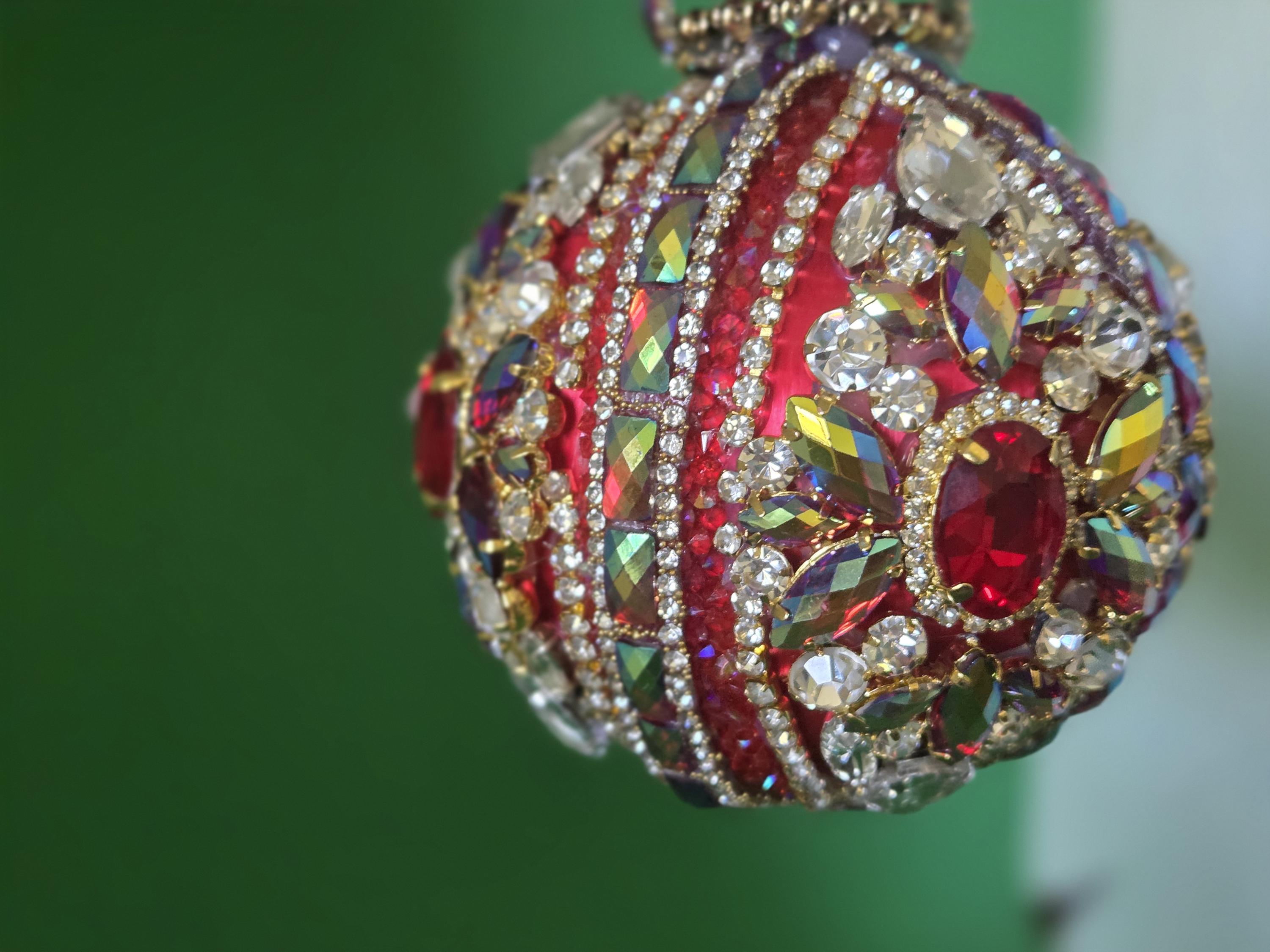 Large Red, AB Red, and Clear Rhinestones Ensure This Ornament is a ...