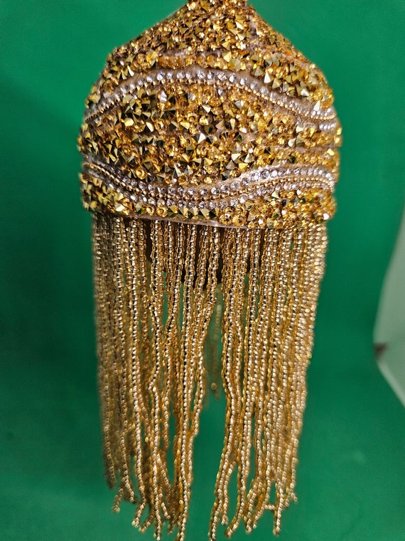 Antique Gold Rhinestone Chaton With Waves of Rhinestones  display picture 2