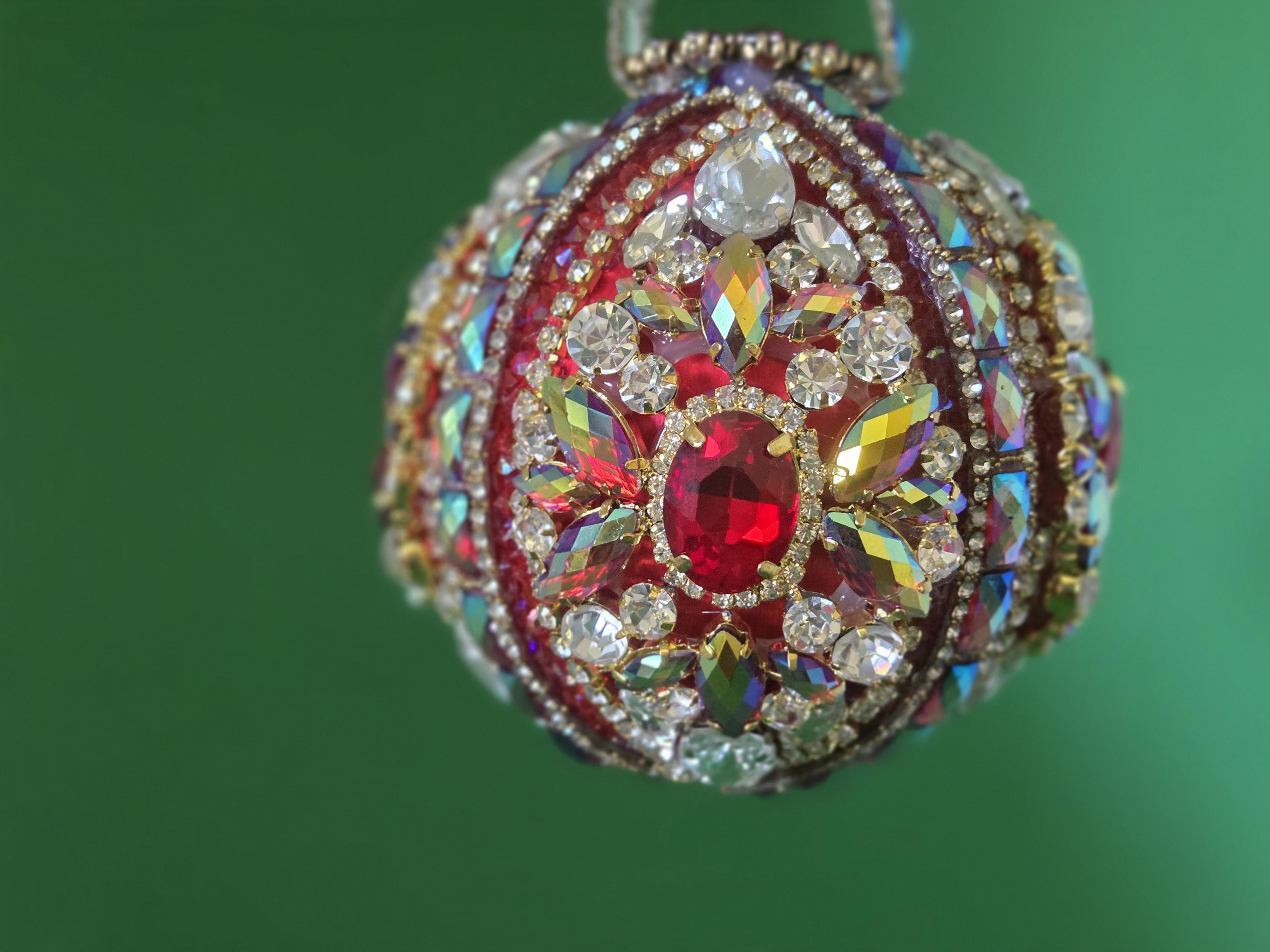 Large Red, AB Red, and Clear Rhinestones Ensure This Ornament is a ...