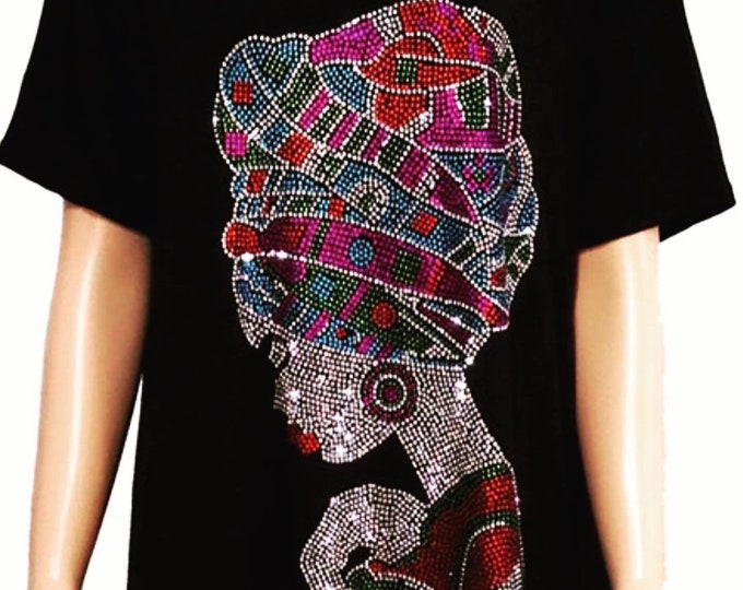 Women's Embellished Tshirt, Rhinestone Tshirt, Bling Tshirt