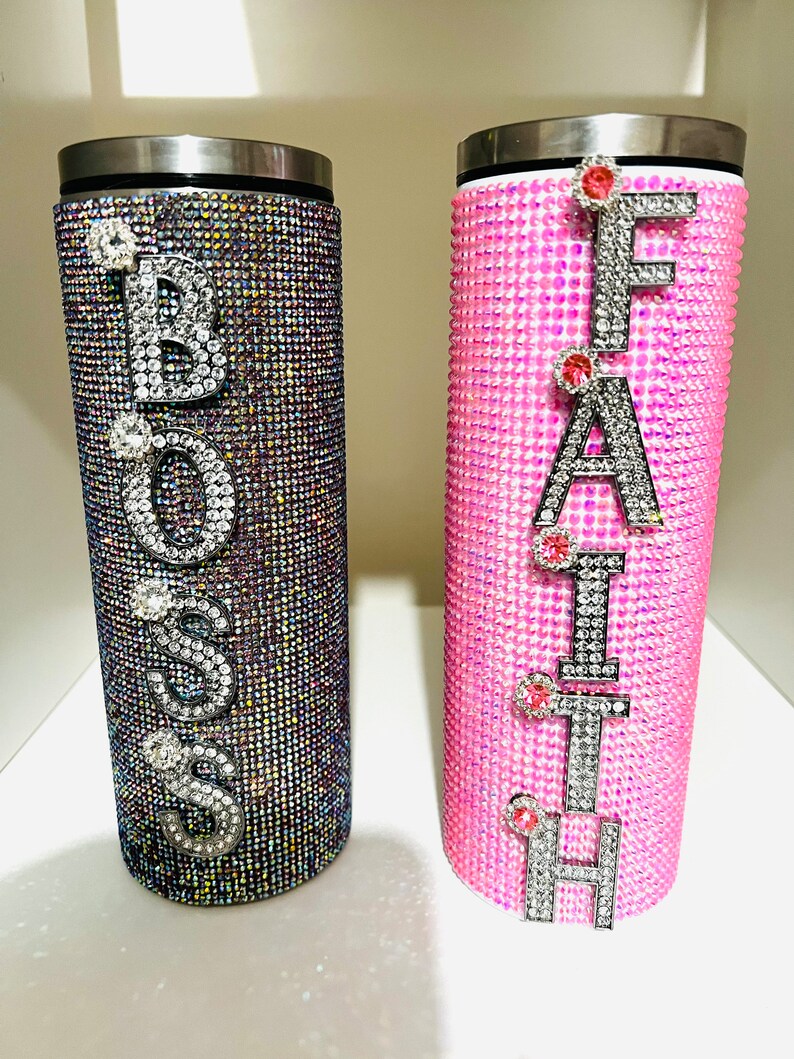 Bling Stainless Steel Cups Custom Rhinestone Cups Bling Etsy