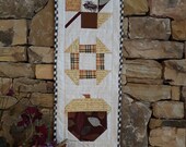 Farmhouse Quilted Wall Hanging, Handmade, Autumn Sampler Wall Decor, Thanksgiving hostess gift,