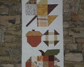 Fall Quilted Wall Hanging, Handmade, Autumn Sampler Wall Decor, Thanksgiving Hostess gift, One of a kind Thank you gift