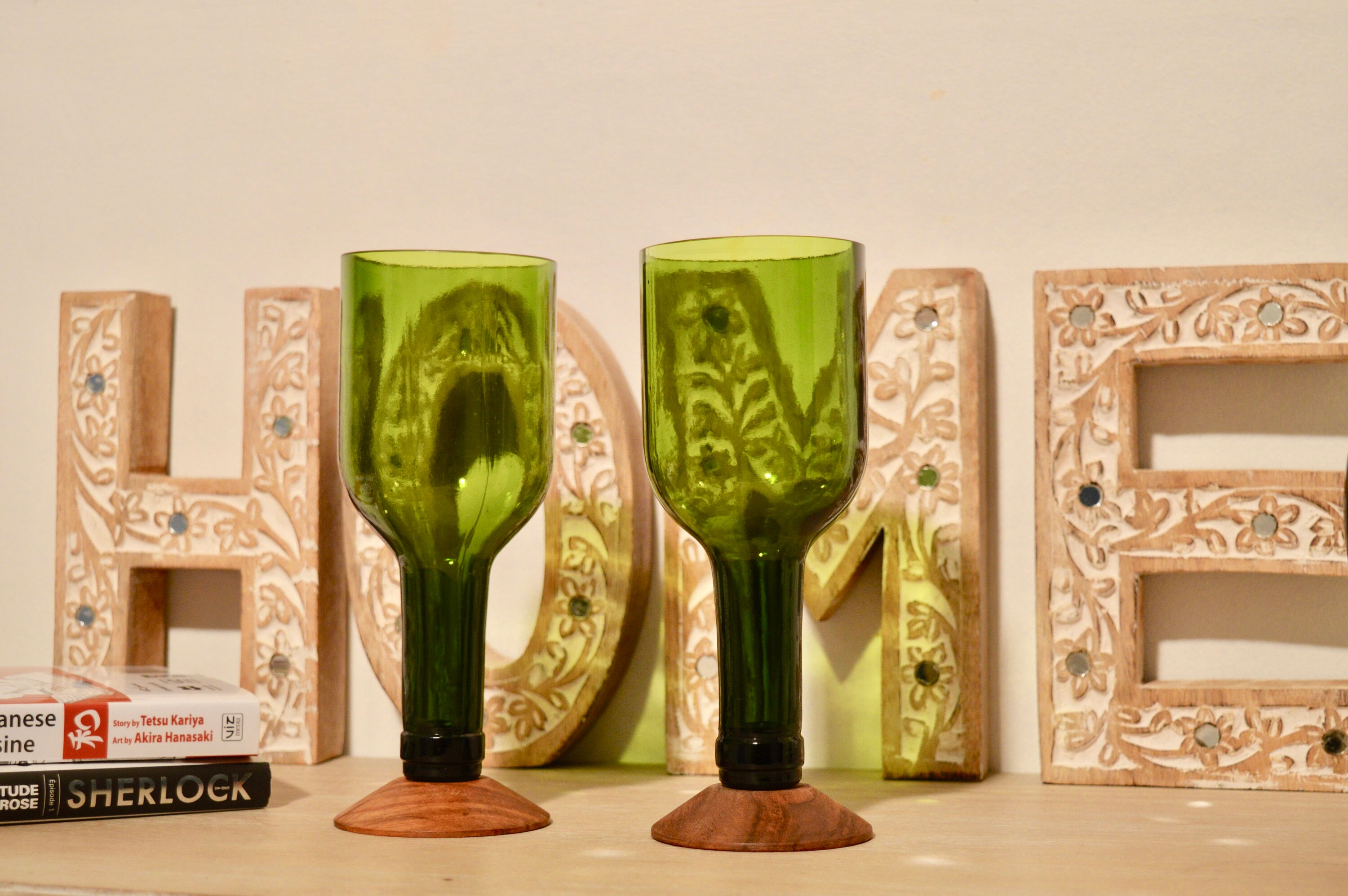 Wine Glass Made From Recycled Wine Bottle Set of 2 250ml Etsy UK