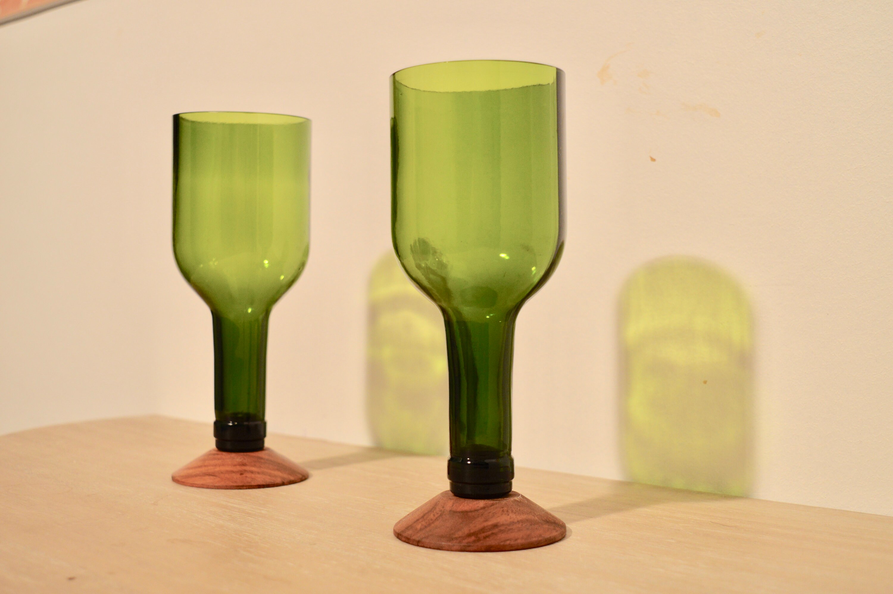 Wine Glass Made From Recycled Wine Bottle Set of 2 250ml Etsy UK