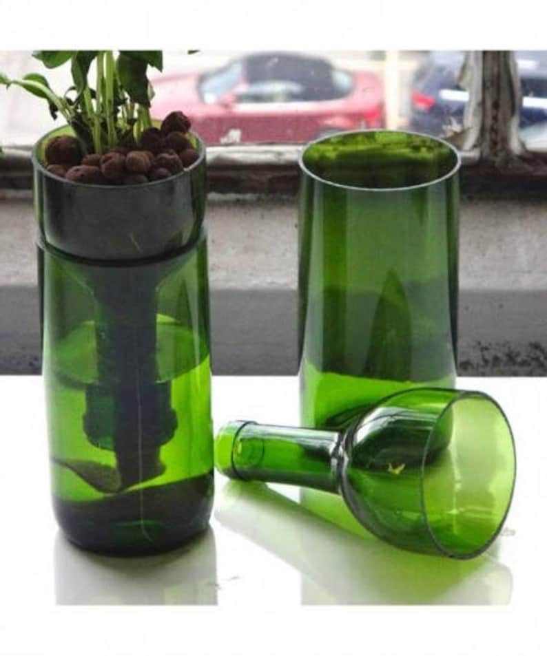 Hydroponic Garden in Wine Bottle / Indoor Herb Garden / Wine Etsy UK