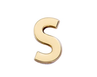 Golden Letter S Émail Pin - Alphabet Lapel Pin - Gold Letter Pin - Initial Letter Pin - Cadeau personnalisé - Font Pin