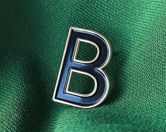 Letter B Pin - Letter B Lapel Pin - Initial Letter Patch - Alphabet Badge - A-Z Enamel Pin - Font Pin