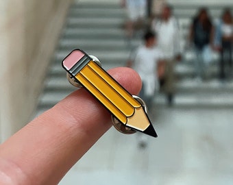 Pencil Enamel Pin - School Enamel Pin - Teacher Lapel Pin - Pencil Pin Badge - Back To School Gift - Teacher Gift