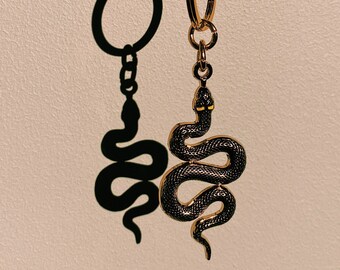 Enamel Keychain - Golden Snake Keychain - Key Ring - Bag Charm -  Gift Ideas - Souvenir