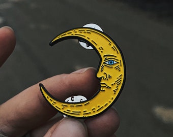 Épingle en émail lune - épingle astronomique - insigne d'épingle unique - épinglette lune - cadeau d'astronomie