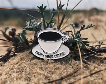 Enamel Pin - Twin Peaks Pin - Coffee Pin Badge - Damn Good Coffee Lapel Pin - Coffee Gifts