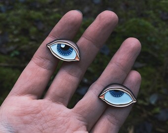 Enamel Pin - Rolling Eyes Pin Set - Funny Pin - Cool Lapel Pins - Weird Pin Badge - Unique Pins