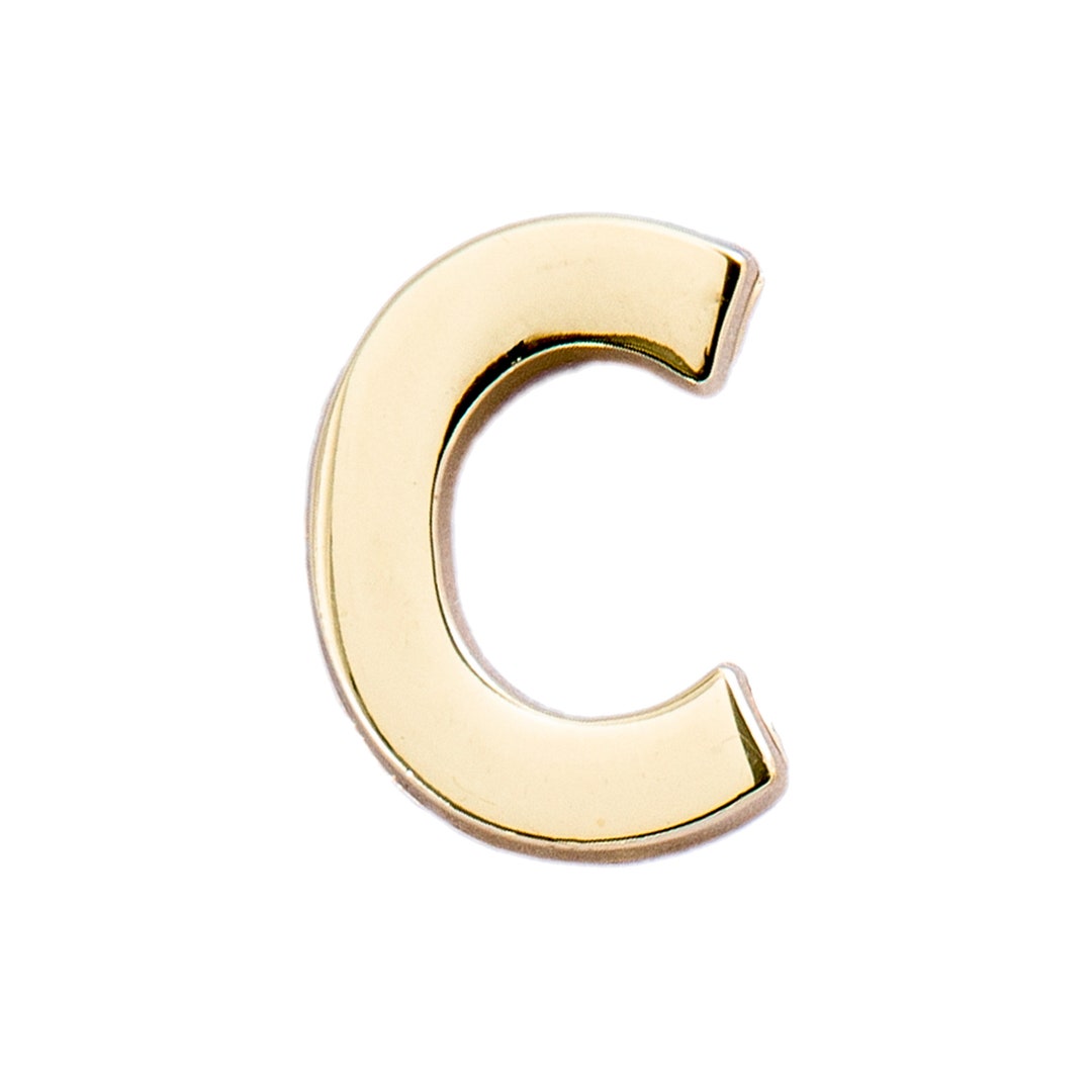 Golden Letter C Enamel Pin Alpbabet Lapel Pin Gold Letter Pin Initial