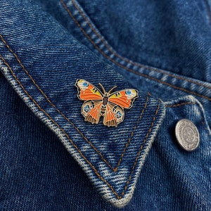 Butterfly Enamel Pin - Orange Butterfly - Bug Lapel Pin - Butterfly Gift - Nature Lover Gift