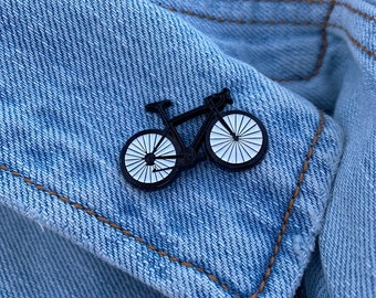 Bicycle Enamel Pin - Bike Lapel Pin - Cyclist Enamel Pin - Fun Pin - Black Bicycle Pin