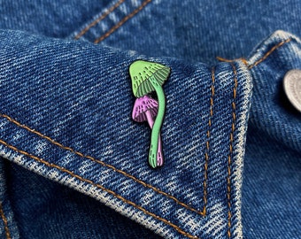 Magic Mushroom Enamel Pin - Glow in a Dark Mushroom Pin - Trippy Lapel Pin - Mushroom Gifts