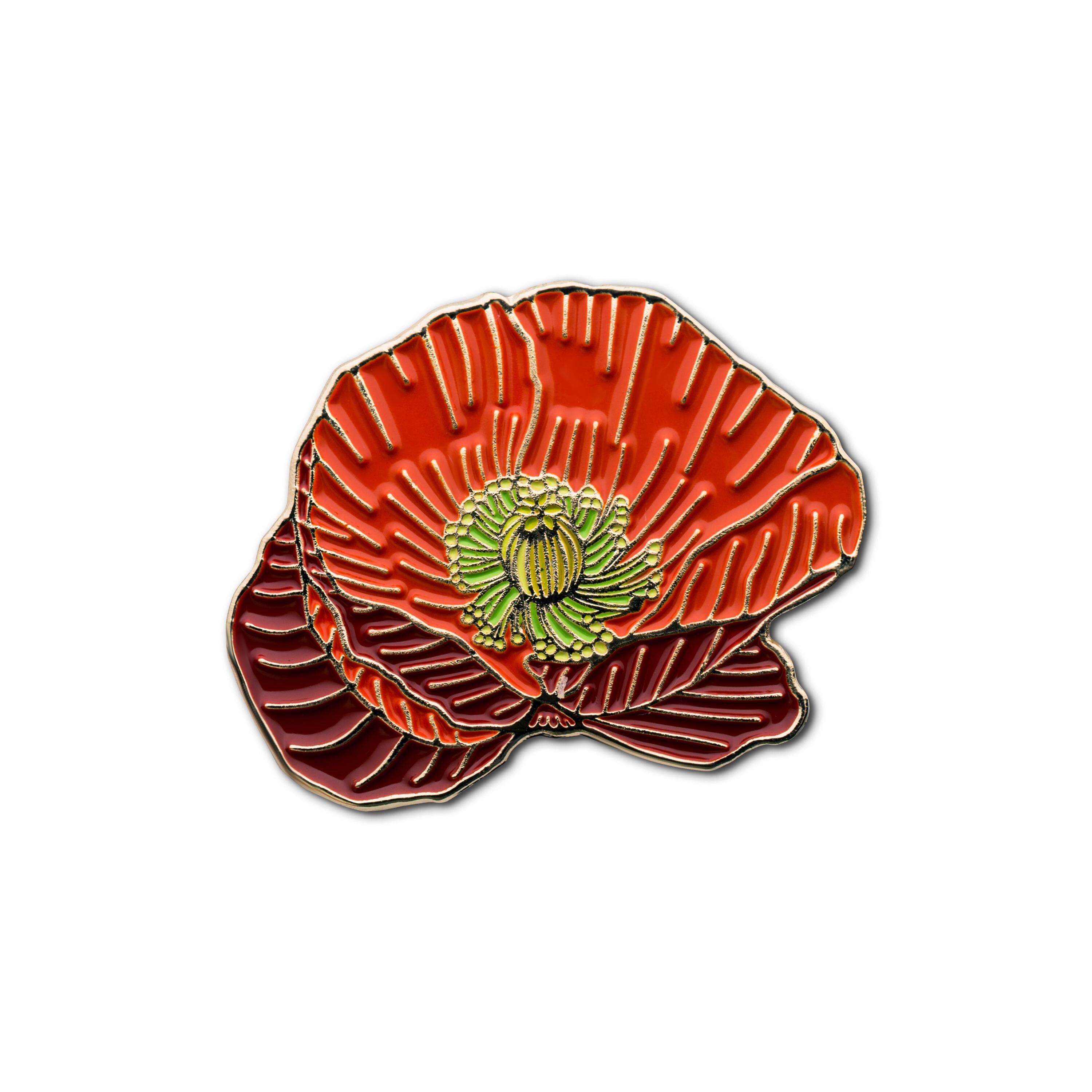 Red Poppy Flower Pin - Flower Brooch - Floral Florist - Flower Lover - Remembrance of the First World War Badge- Poppies Accessories *