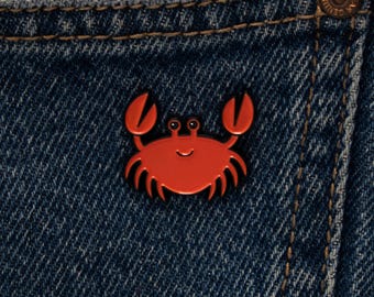 Crab Enamel Pin - Cute Sea Crab Pin Badge - Coastal Ocean Lapel Pin - Kawaii Marine Life Accessory - Beach Lover Gift