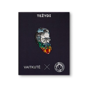 Pin de esmalte de Basanavičius - Parche de solapa de héroe lituano - Broche con cara famosa - Regalo lituano