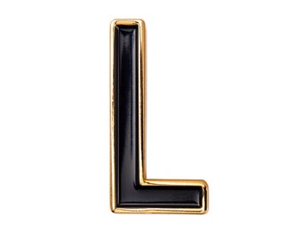 Letter L Enamel Pin - Letter L Lapel Pin -  Initial Letter Patch - Alphabet Badge - A-Z Enamel Pins  - Font Pin