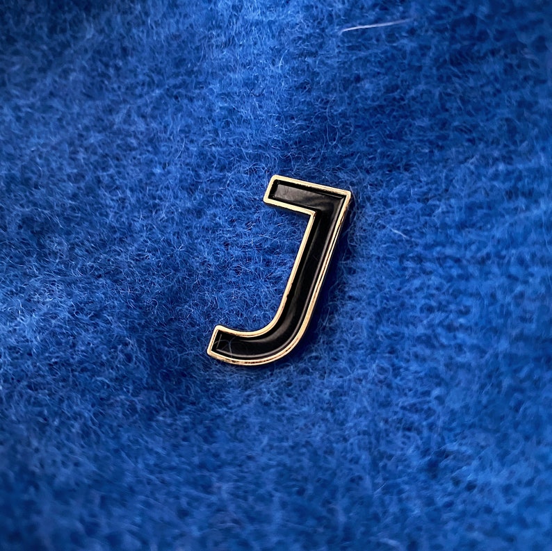 Enamel Letter J Pin Alphabet Pins Lapel Pins AZ Letter Etsy