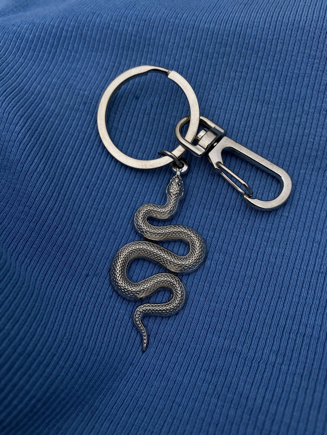 Silver Keychain - Snake Keychain - Cute Enamel Keychain - Bag Charm - Etsy