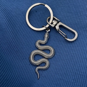 Silver Keychain - Snake Keychain - Cute Enamel Keychain - Bag Charm