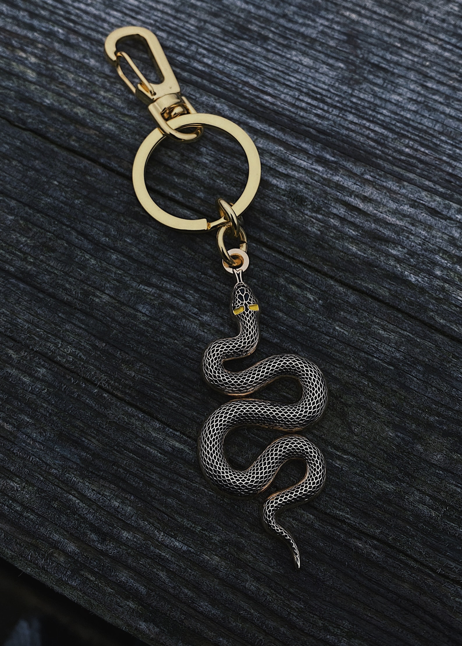 Golden Snake Keychain and Pin Set Enamel Keychain and Pin - Etsy