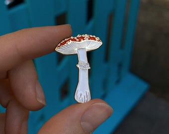Mushroom Enamel Pin - Fly Agaric - Mushroom Amanita Pin - Nature Inspired Pin - Forest Lapel Pin *