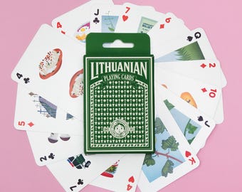 Lithuania Playing Cards - Lithuanian Theme Card Deck - Baltic Souvenir Gift - Travel Playing Cards - Unique Lithuania Memorabilia
