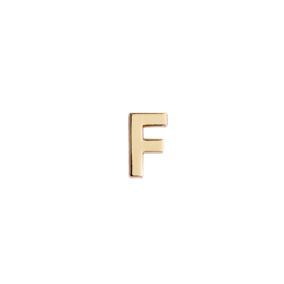 Golden Letter F Enamel Pin Alphabet Lapel Pin Gold Letter Etsy