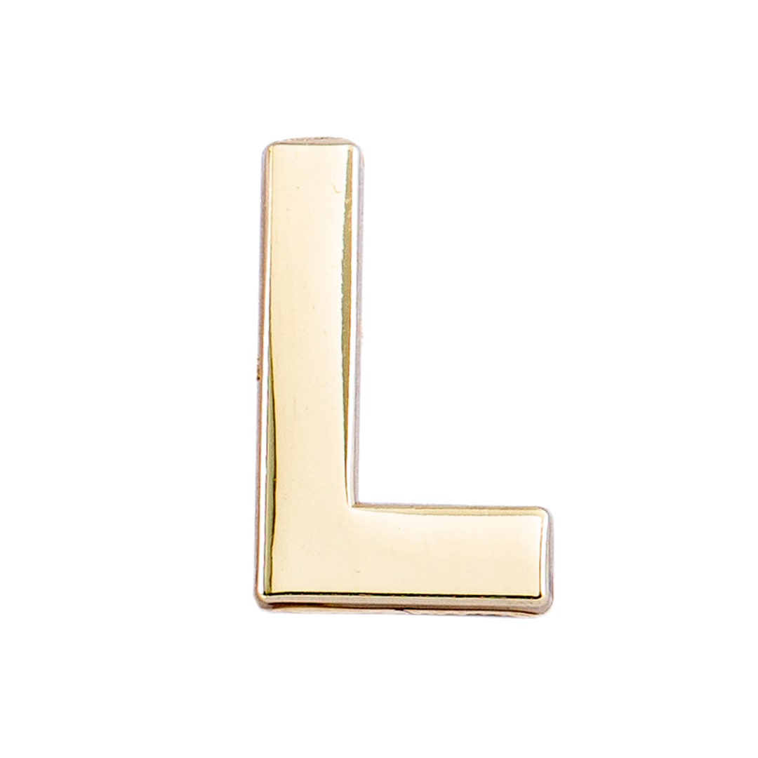 Golden Letter L Enamel Pin Alphabet Lapel Pin Gold Letter Pin Initial