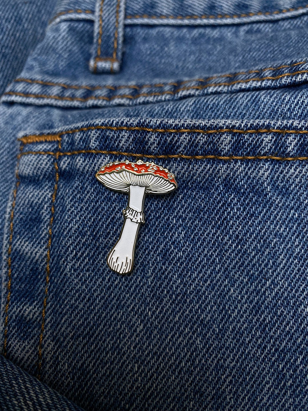 Mushroom Enamel Pin Fly Agaric Mushroom Pin Nature Inspired Pin Forest