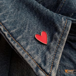 Red Heart Enamel Pin - Little Red Heart Pin - Love Enamel Pin - Tiny Heart Lapel Pin - Valentine's Day Pin - Cute Heart Shaped Badge