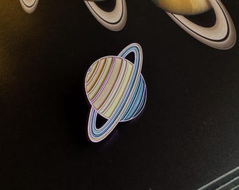 Planet Enamel Pin - Saturn Pin - Astronomy Lovers Badge - Cute Little Planet Brooch - Celestial Body Accessory - Dainty Space Science Gift