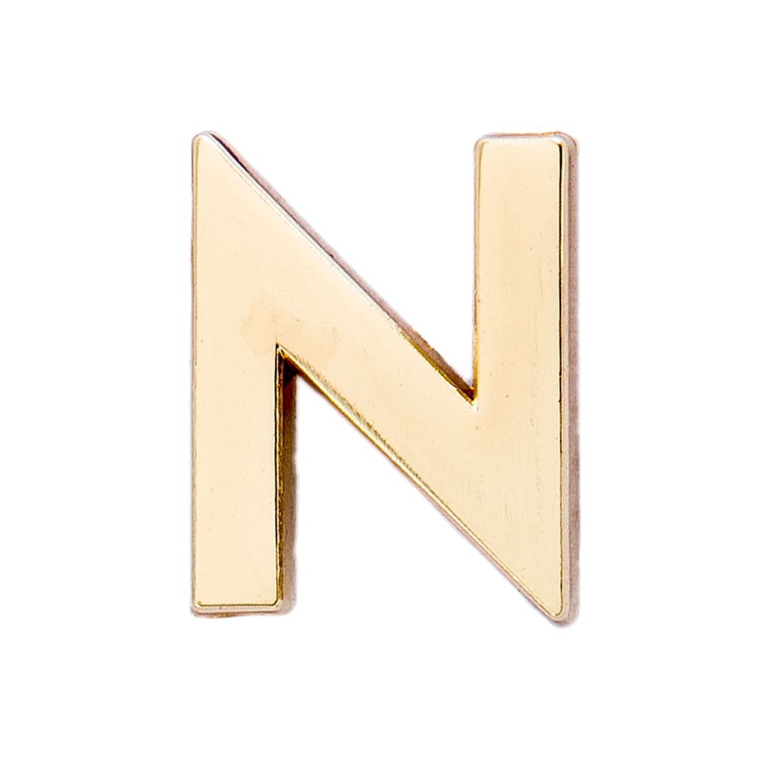 Golden Letter N Enamel Pin Alphabet Lapel Pin Gold Letter Etsy