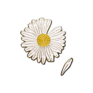 Daisy Flower 2 Lapel Pin Set - He Loves Me, He Loves Me Not Pins - 2 ...