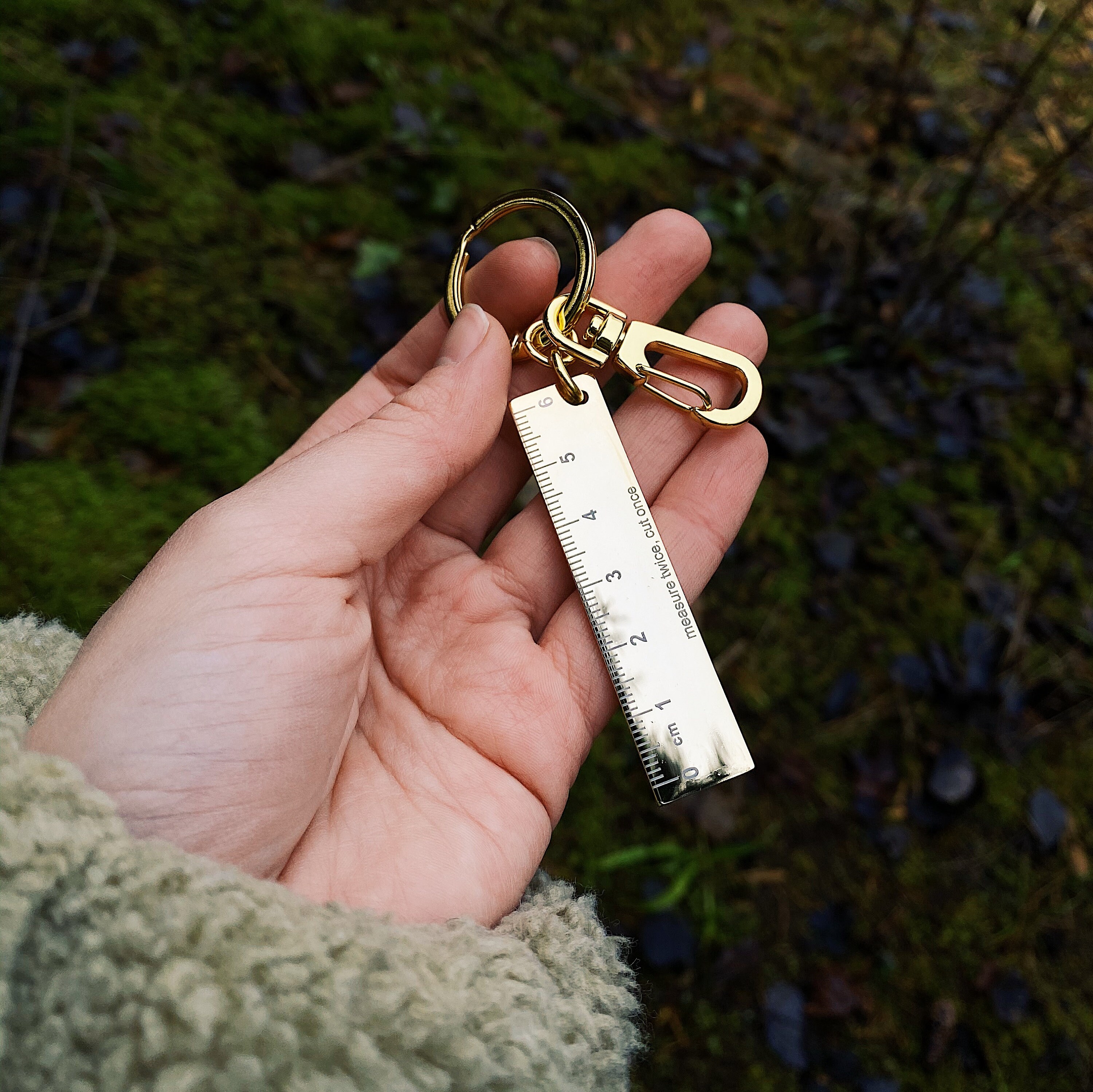 Ruler Keychain Functional Keychain Metal Ruler Fun Key Etsy